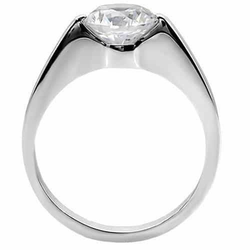 Stainless Steel Round Tiffany Ring | The Stainless Jewelry view 9