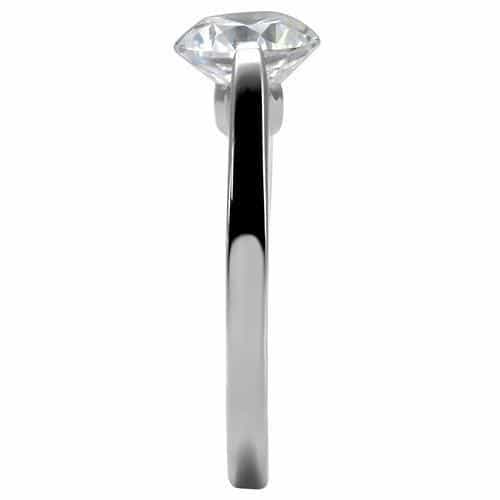 Stainless Steel Round Tiffany Ring | The Stainless Jewelry view 5