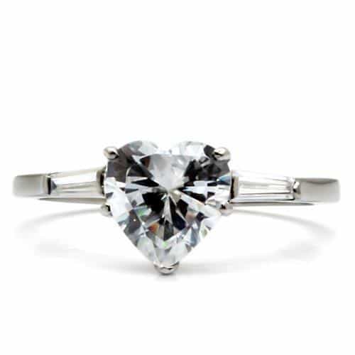 Stainless Steel Stainless Steel CZ Round Solitaire Baguette view 8