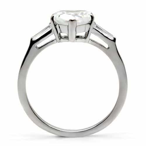 Stainless Steel Stainless Steel CZ Round Solitaire Baguette view 9