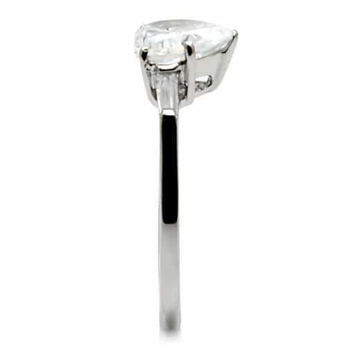 Stainless Steel Stainless Steel CZ Round Solitaire Baguette view 10