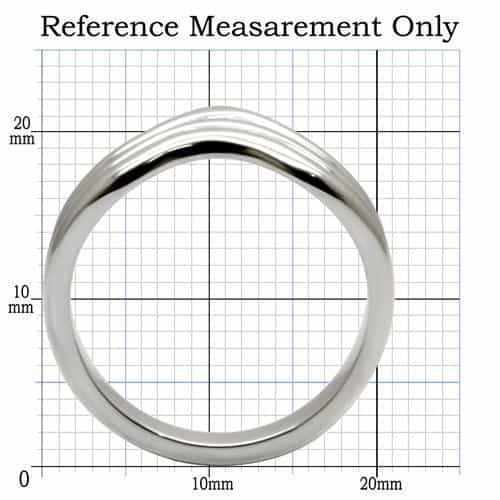 Stainless Steel Stainless Steel Polished Wave Ridged Wide Ring view 7