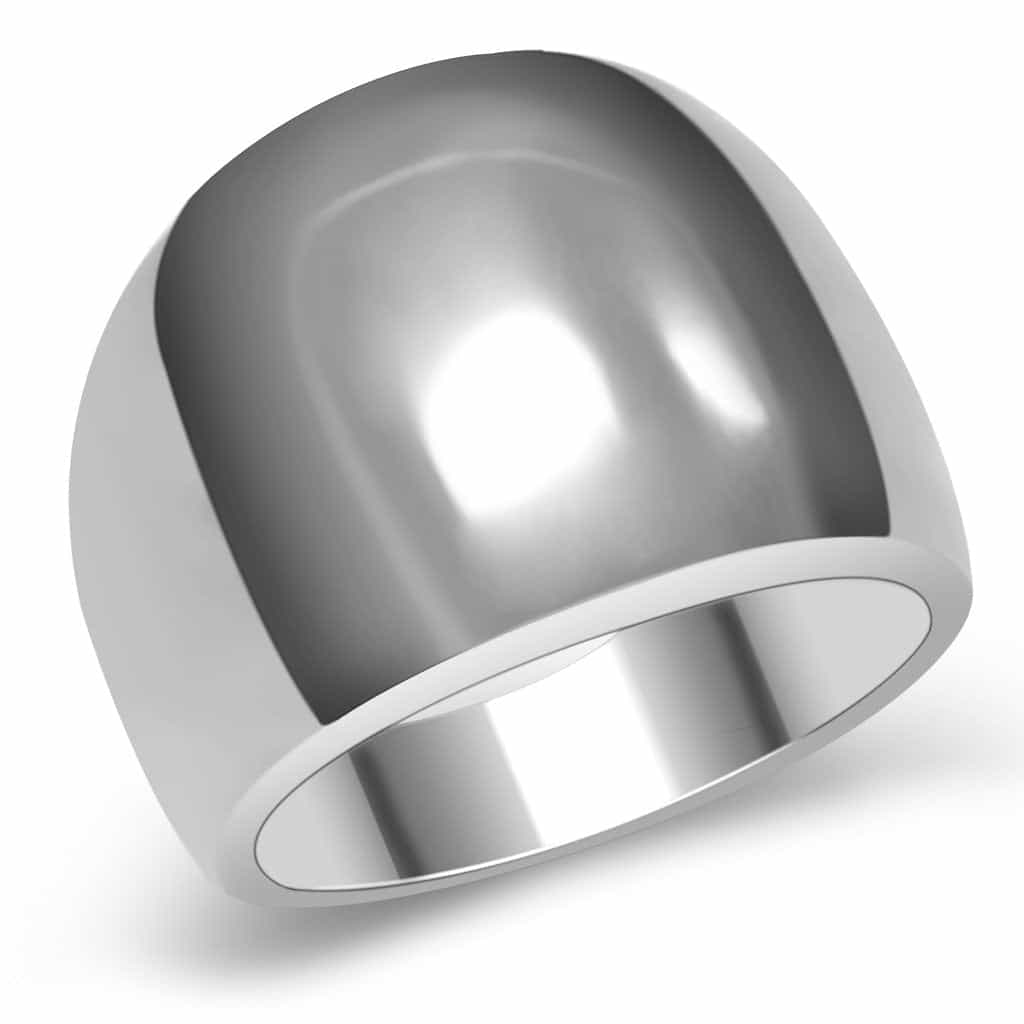 Stainless Steel Dome Signet Ring | The Stainless Jewelry view 1