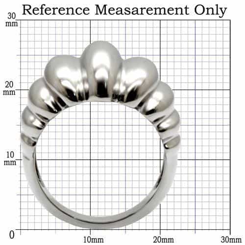 Stainless Steel Stainless Steel Polished Ribbed Scalloped Ring view 7