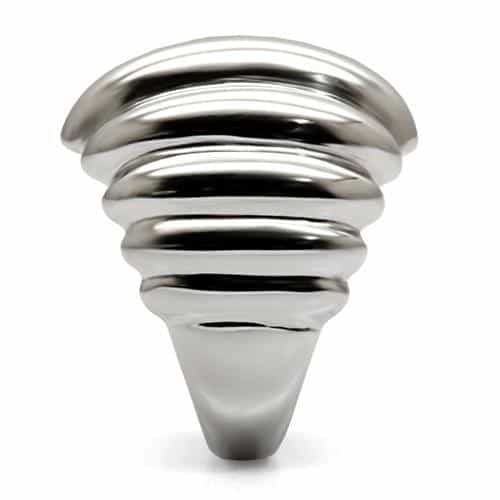 Stainless Steel Stainless Steel Polished Ribbed Scalloped Ring view 10