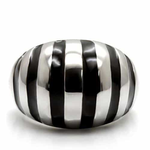 Stainless Steel Stainless Steel Polished Ribbed Dome Ring view 8