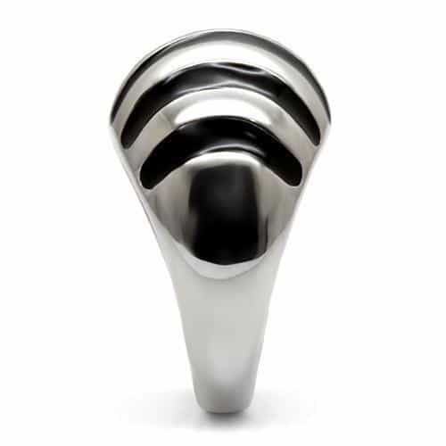 Stainless Steel Stainless Steel Polished Ribbed Dome Ring view 10