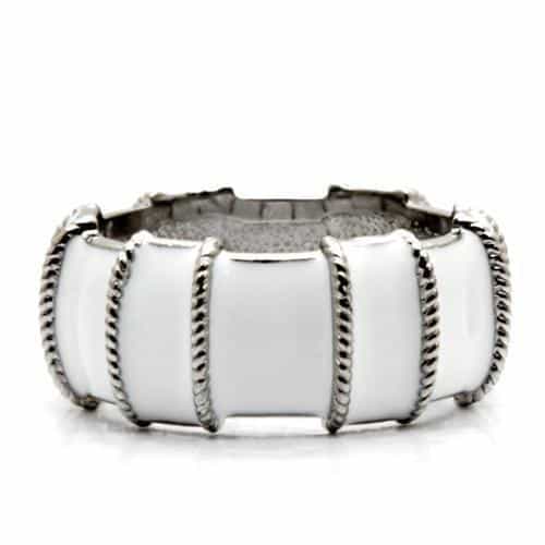 Stainless Steel Stainless Steel Textured Rope Edge Wide Cuff Ring view 8
