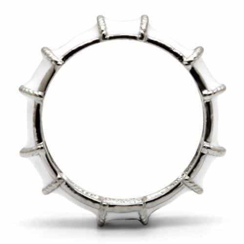Stainless Steel Stainless Steel Textured Rope Edge Wide Cuff Ring view 9