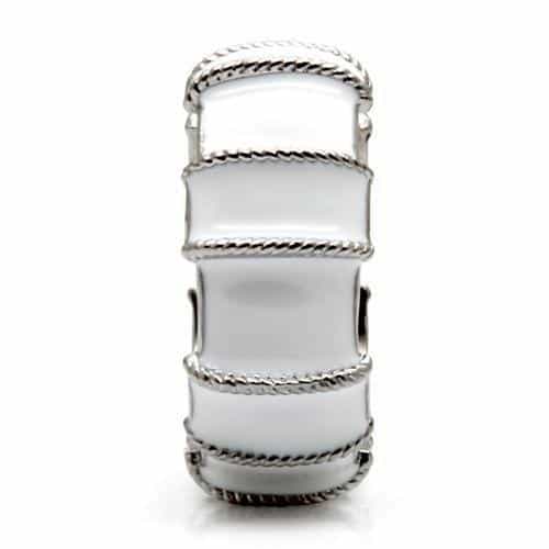 Stainless Steel Stainless Steel Textured Rope Edge Wide Cuff Ring view 10