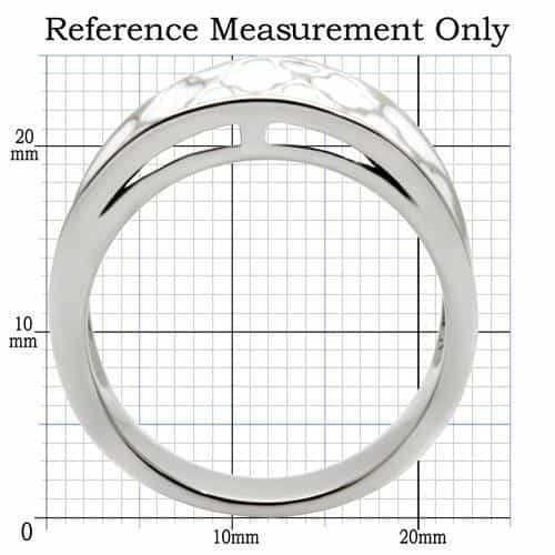 Stainless Steel White Pebble Texture Wide Band Ring view 2