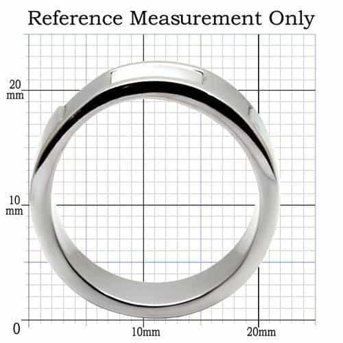 Stainless Steel Mother of Pearl Square Inlay Wide Band Ring view 2