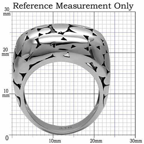 Stainless Steel Polished Heart Pattern Dome Ring view 7