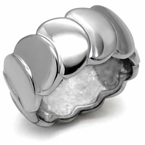 Stainless Steel Polished Heart Multi Dome Ring view 1