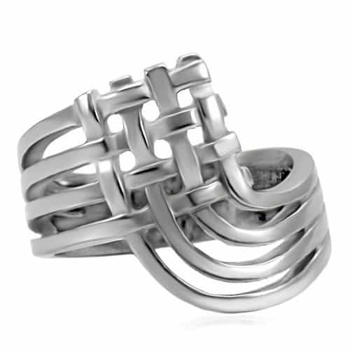 Stainless Steel Woven Basket Ring | The Stainless Jewelry view 8