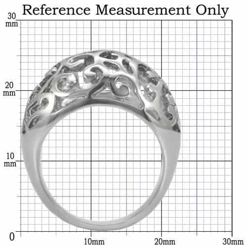 Stainless Steel Polished Filigree Scroll Open Work Dome Ring view 7