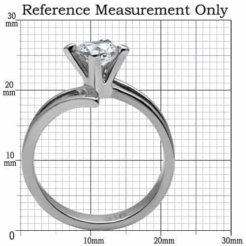 Stainless Steel CZ Round Solitaire Twist Bypass Ring view 7