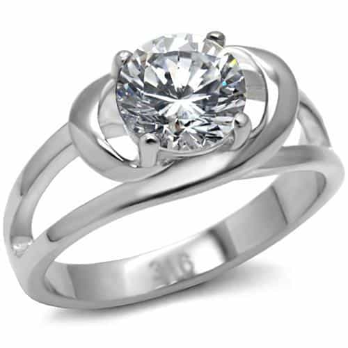 Stainless Steel Round Twist Shank Ring | The Stainless Jewelry view 1