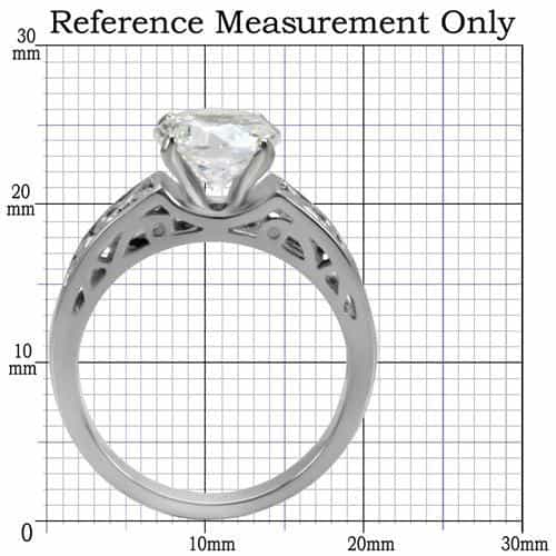Stainless Steel CZ Round Solitaire Filigree Open Work Ring view 2