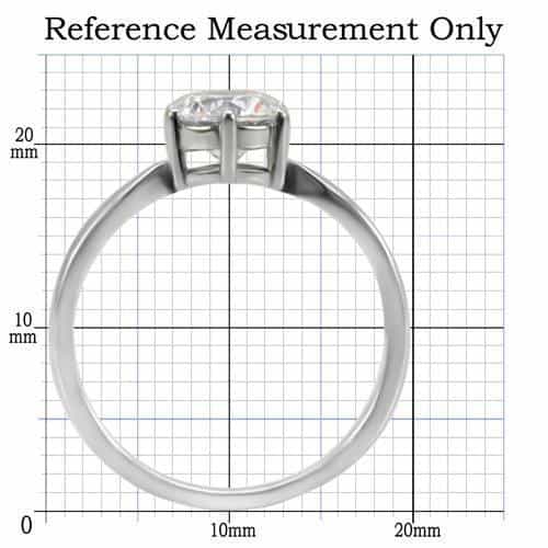 Stainless Steel CZ Round Oversized Solitaire Classic Ring view 7