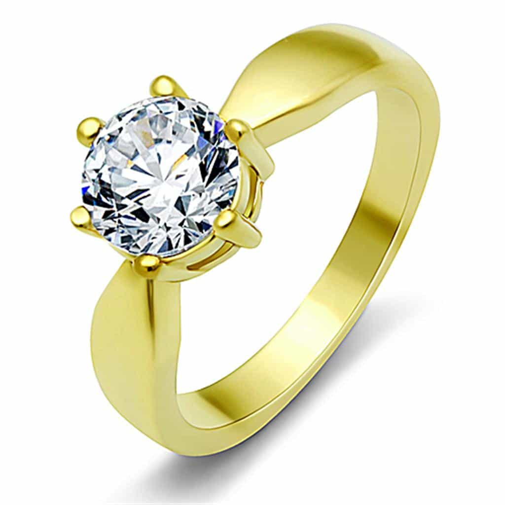 Stainless Steel Solitaire Classic Ring | The Stainless Jewelry view 1