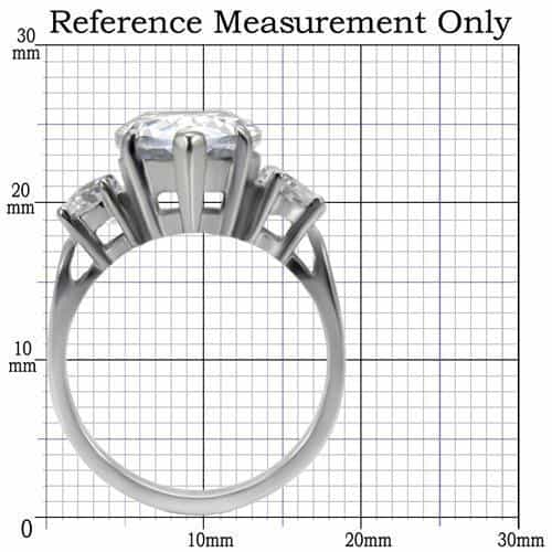 Stainless Steel CZ Oval Solitaire Cathedral Ring view 7