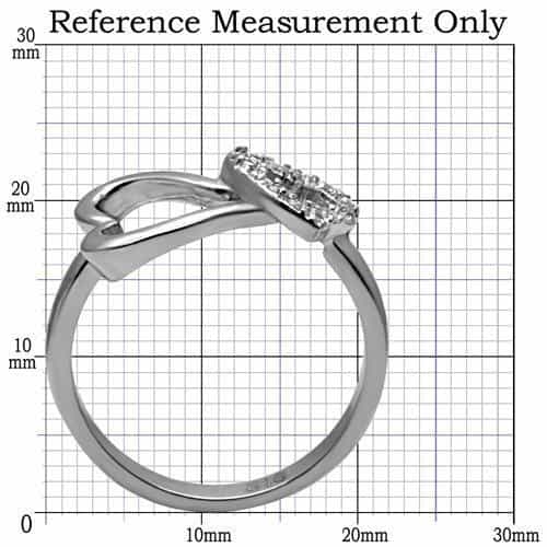 Stainless Steel CZ Pave Open Heart Ring TK077 view 7