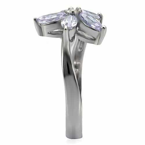 Stainless Steel Amethyst CZ Ring | The Stainless Jewelry view 5