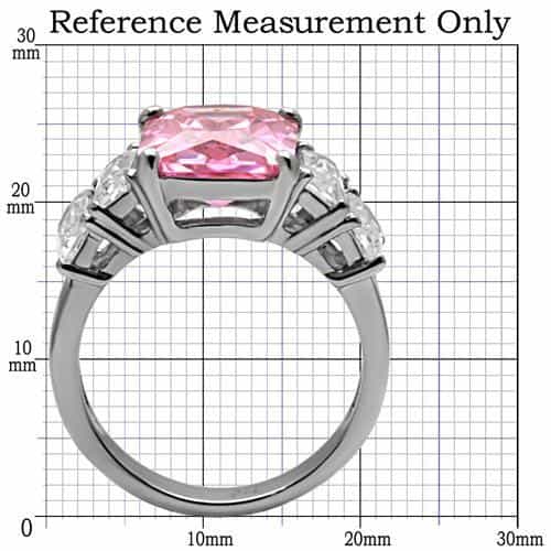Stainless Steel Rose CZ Ring Rose | The Stainless Jewelry view 3