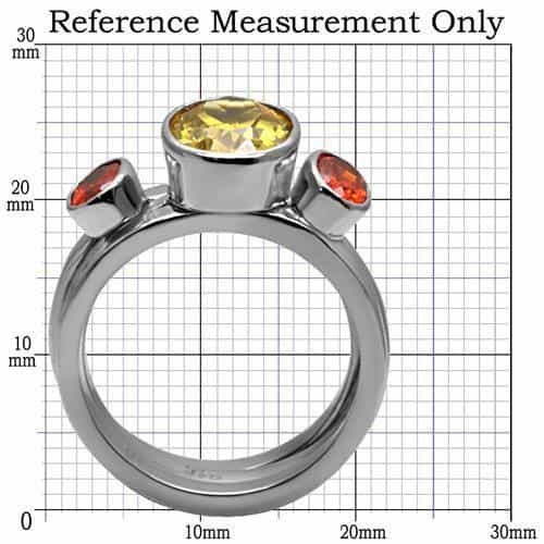 Stainless Steel Red Yellow Oval Stack Ring view 10