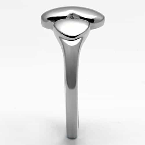 Stainless Steel Polished Double Heart Ring view 8