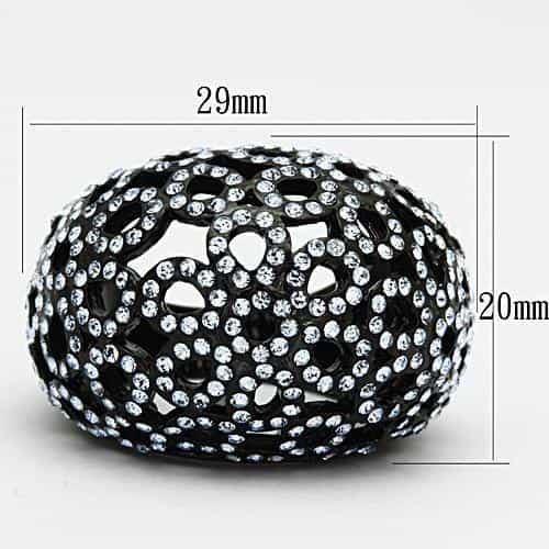 Stainless Steel Black Dome Cluster Ring | The Stainless Jewelry view 2