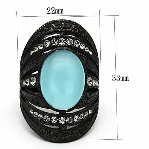 Stainless Steel Oval Cabochon Ring | The Stainless Jewelry view 6