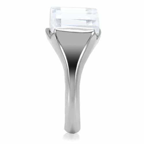 Stainless Steel Cushion Rectangle Ring | The Stainless Jewelry view 10