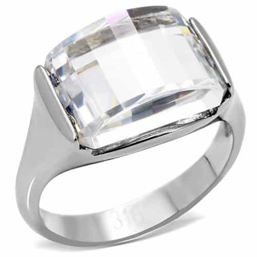Stainless Steel Cushion Rectangle Ring | The Stainless Jewelry view 1