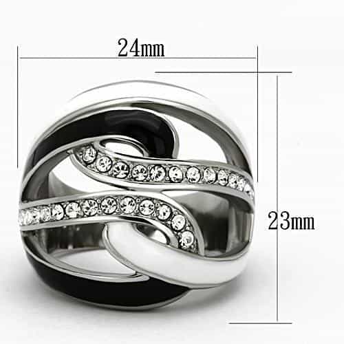 Stainless Steel CZ Channel Crossover Wide Band Ring view 6