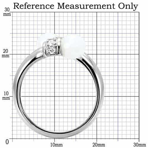 Stainless Steel White Pearl CZ Pave Bypass Ring view 7