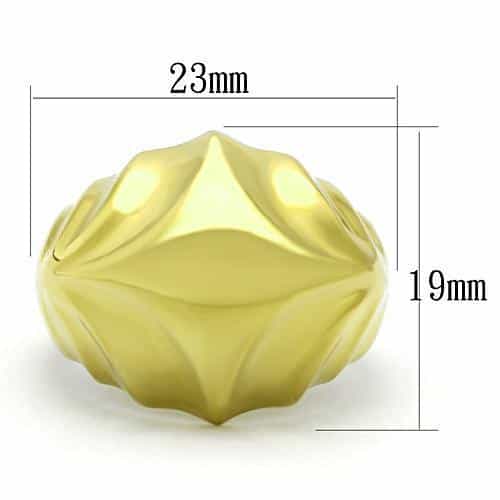 Stainless Steel Gold Polished Sculptural Dome Ring view 6