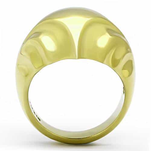 Stainless Steel Gold Polished Sculptural Dome Ring view 7