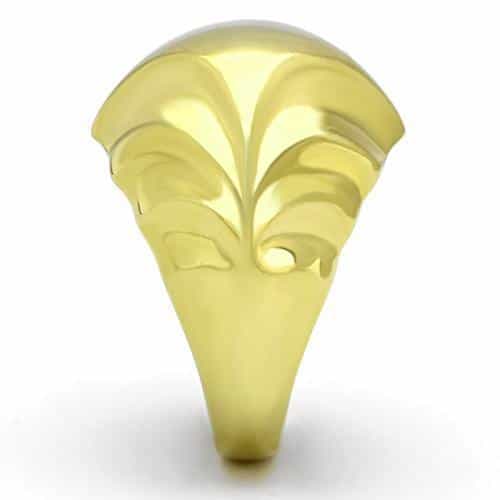 Stainless Steel Gold Polished Sculptural Dome Ring view 8