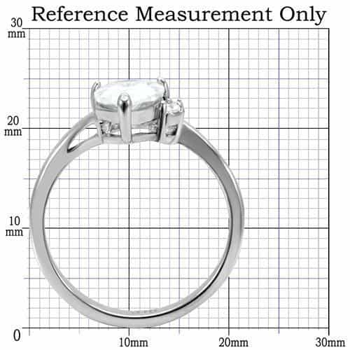 Stainless Steel CZ Pear Solitaire Accent Ring view 7