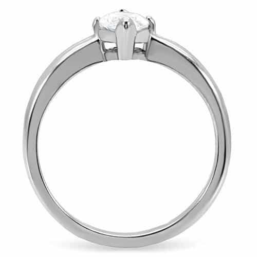 Stainless Steel CZ Marquise Solitaire Classic Ring view 9