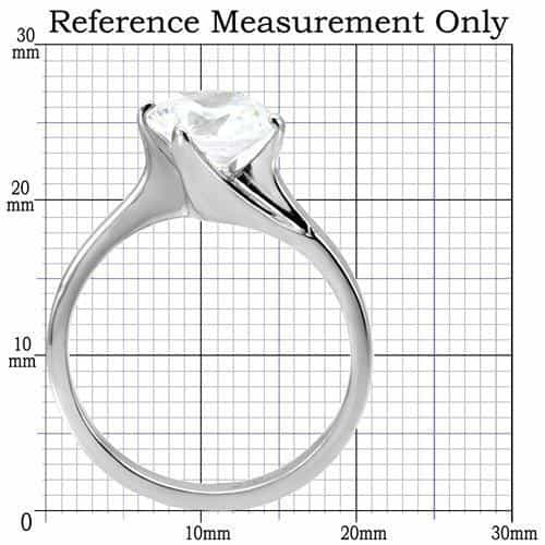Stainless Steel CZ Round Oversized Solitaire Ring view 2