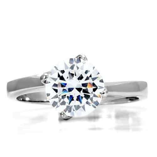 Stainless Steel CZ Round Oversized Solitaire Ring view 8