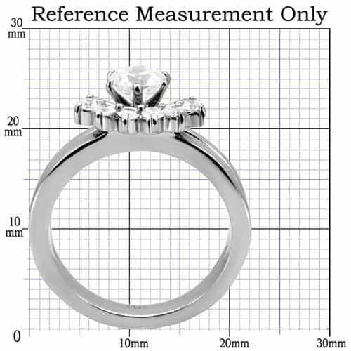Stainless Steel CZ Bridal Set Guard Ring | The Stainless Jewelry view 2