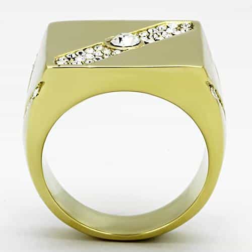 Stainless Steel Diagonal Stripe Ring | The Stainless Jewelry view 7