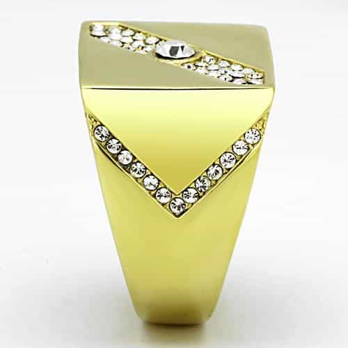 Stainless Steel Diagonal Stripe Ring | The Stainless Jewelry view 4