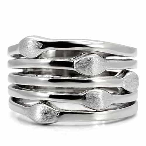 Stainless Steel Ribbed Stripe Band Ring | The Stainless Jewelry view 8