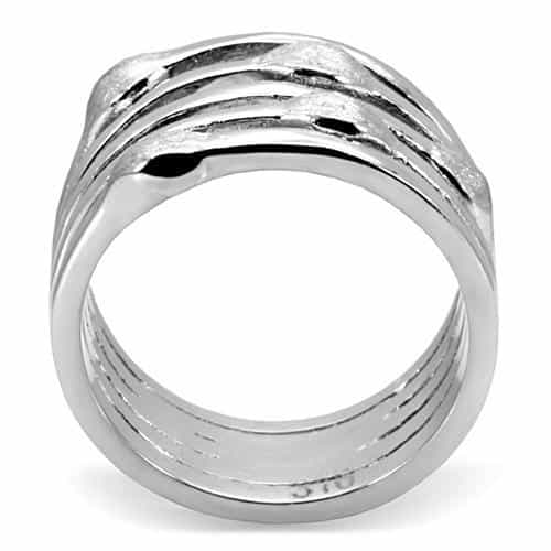 Stainless Steel Ribbed Stripe Band Ring | The Stainless Jewelry view 4