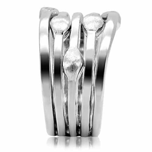 Stainless Steel Ribbed Stripe Band Ring | The Stainless Jewelry view 10